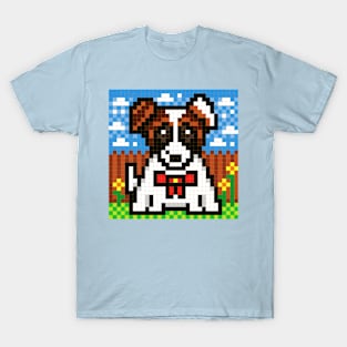 Charlie The Shorty Jack Russell Terrier Puppy Pixel Art T-Shirt